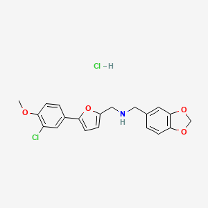 molecular formula C20H19Cl2NO4 B4745676 (1,3-benzodioxol-5-ylmethyl){[5-(3-chloro-4-methoxyphenyl)-2-furyl]methyl}amine hydrochloride 