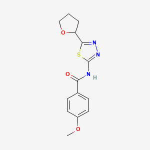 4-methoxy-N-[5-(tetrahydro-2-furanyl)-1,3,4-thiadiazol-2-yl]benzamide