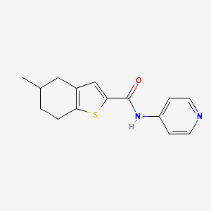 molecular formula C15H16N2OS B4745686 5-methyl-N-4-pyridinyl-4,5,6,7-tetrahydro-1-benzothiophene-2-carboxamide 