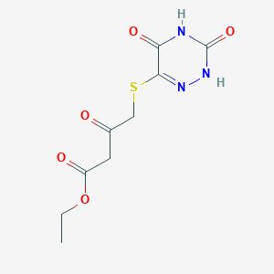 ethyl 4-[(3,5-dioxo-2,3,4,5-tetrahydro-1,2,4-triazin-6-yl)thio]-3-oxobutanoate