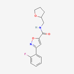 molecular formula C15H15FN2O3 B4745717 3-(2-fluorophenyl)-N-(tetrahydro-2-furanylmethyl)-5-isoxazolecarboxamide 