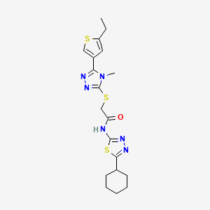 N-(5-cyclohexyl-1,3,4-thiadiazol-2-yl)-2-{[5-(5-ethyl-3-thienyl)-4-methyl-4H-1,2,4-triazol-3-yl]thio}acetamide