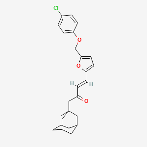molecular formula C25H27ClO3 B4745857 1-(1-adamantyl)-4-{5-[(4-chlorophenoxy)methyl]-2-furyl}-3-buten-2-one 