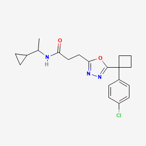 3-{5-[1-(4-chlorophenyl)cyclobutyl]-1,3,4-oxadiazol-2-yl}-N-(1-cyclopropylethyl)propanamide