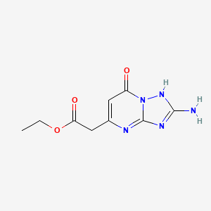 molecular formula C9H11N5O3 B4745892 ethyl (2-amino-7-oxo-4,7-dihydro[1,2,4]triazolo[1,5-a]pyrimidin-5-yl)acetate 