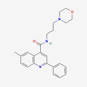 6-methyl-N-[3-(4-morpholinyl)propyl]-2-phenyl-4-quinolinecarboxamide