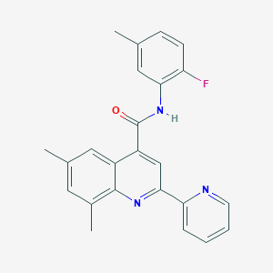 molecular formula C24H20FN3O B4745922 N-(2-fluoro-5-methylphenyl)-6,8-dimethyl-2-(2-pyridinyl)-4-quinolinecarboxamide 