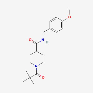 molecular formula C19H28N2O3 B4745936 1-(2,2-dimethylpropanoyl)-N-(4-methoxybenzyl)-4-piperidinecarboxamide 