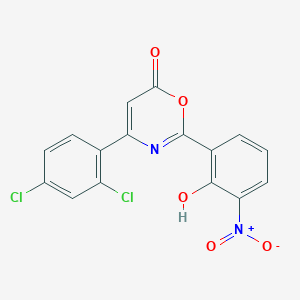 4-(2,4-dichlorophenyl)-2-(2-hydroxy-3-nitrophenyl)-6H-1,3-oxazin-6-one