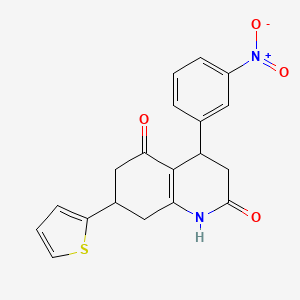 4-(3-nitrophenyl)-7-(2-thienyl)-4,6,7,8-tetrahydro-2,5(1H,3H)-quinolinedione