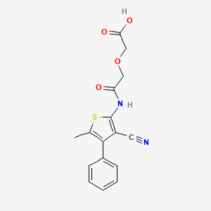 molecular formula C16H14N2O4S B4745986 {2-[(3-cyano-5-methyl-4-phenyl-2-thienyl)amino]-2-oxoethoxy}acetic acid 
