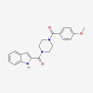 molecular formula C21H21N3O3 B4745996 2-{[4-(4-methoxybenzoyl)-1-piperazinyl]carbonyl}-1H-indole 