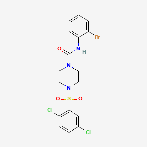 molecular formula C17H16BrCl2N3O3S B4745999 N-(2-bromophenyl)-4-[(2,5-dichlorophenyl)sulfonyl]-1-piperazinecarboxamide 