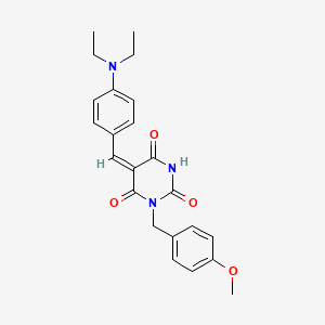 molecular formula C23H25N3O4 B4746007 5-[4-(diethylamino)benzylidene]-1-(4-methoxybenzyl)-2,4,6(1H,3H,5H)-pyrimidinetrione 