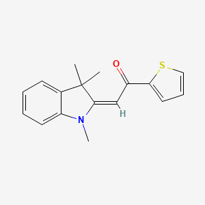 molecular formula C17H17NOS B4746014 1-(2-thienyl)-2-(1,3,3-trimethyl-1,3-dihydro-2H-indol-2-ylidene)ethanone 