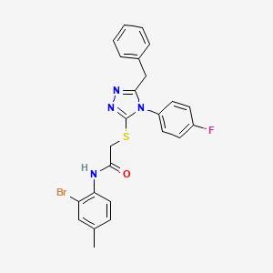 2-{[5-benzyl-4-(4-fluorophenyl)-4H-1,2,4-triazol-3-yl]thio}-N-(2-bromo-4-methylphenyl)acetamide
