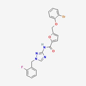 molecular formula C21H16BrFN4O3 B4746097 5-[(2-bromophenoxy)methyl]-N-[1-(2-fluorobenzyl)-1H-1,2,4-triazol-3-yl]-2-furamide 
