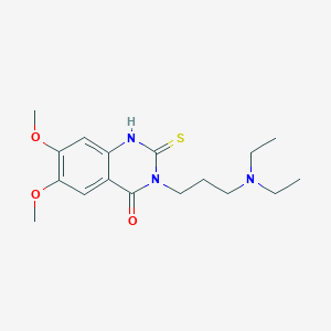 molecular formula C17H25N3O3S B4746099 3-[3-(diethylamino)propyl]-6,7-dimethoxy-2-thioxo-2,3-dihydro-4(1H)-quinazolinone 