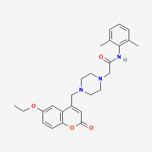 molecular formula C26H31N3O4 B4746104 N-(2,6-dimethylphenyl)-2-{4-[(6-ethoxy-2-oxo-2H-chromen-4-yl)methyl]-1-piperazinyl}acetamide 