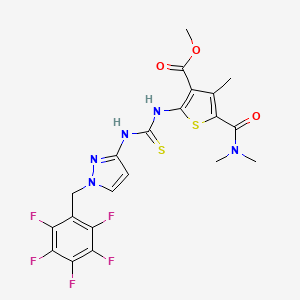 methyl 5-[(dimethylamino)carbonyl]-4-methyl-2-[({[1-(pentafluorobenzyl)-1H-pyrazol-3-yl]amino}carbonothioyl)amino]-3-thiophenecarboxylate