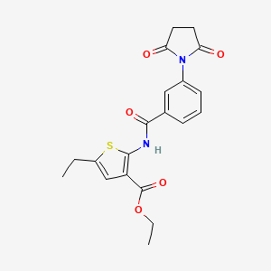 molecular formula C20H20N2O5S B4746114 ethyl 2-{[3-(2,5-dioxo-1-pyrrolidinyl)benzoyl]amino}-5-ethyl-3-thiophenecarboxylate 