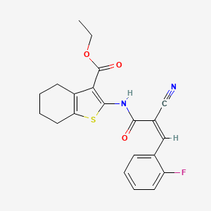 molecular formula C21H19FN2O3S B4746149 ethyl 2-{[2-cyano-3-(2-fluorophenyl)acryloyl]amino}-4,5,6,7-tetrahydro-1-benzothiophene-3-carboxylate 