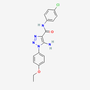 molecular formula C17H16ClN5O2 B4746158 5-amino-N-(4-chlorophenyl)-1-(4-ethoxyphenyl)-1H-1,2,3-triazole-4-carboxamide 