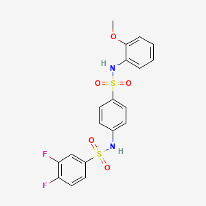 molecular formula C19H16F2N2O5S2 B4746194 3,4-difluoro-N-(4-{[(2-methoxyphenyl)amino]sulfonyl}phenyl)benzenesulfonamide 