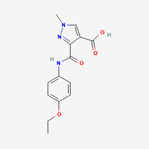 molecular formula C14H15N3O4 B4746216 3-{[(4-ethoxyphenyl)amino]carbonyl}-1-methyl-1H-pyrazole-4-carboxylic acid 