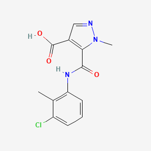 molecular formula C13H12ClN3O3 B4746237 5-{[(3-chloro-2-methylphenyl)amino]carbonyl}-1-methyl-1H-pyrazole-4-carboxylic acid 