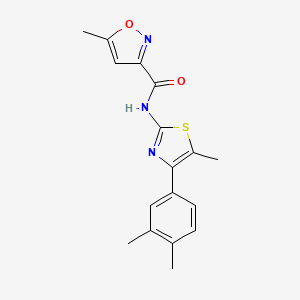 molecular formula C17H17N3O2S B4746268 N-[4-(3,4-dimethylphenyl)-5-methyl-1,3-thiazol-2-yl]-5-methyl-3-isoxazolecarboxamide 
