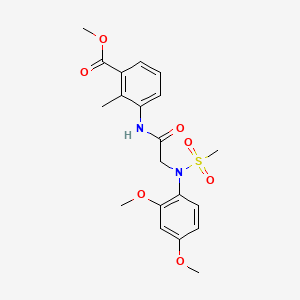 molecular formula C20H24N2O7S B4746298 methyl 3-{[N-(2,4-dimethoxyphenyl)-N-(methylsulfonyl)glycyl]amino}-2-methylbenzoate 