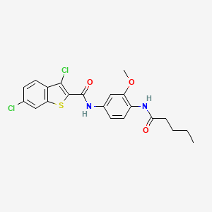 3,6-dichloro-N-[3-methoxy-4-(pentanoylamino)phenyl]-1-benzothiophene-2-carboxamide