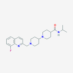 molecular formula C24H33FN4O B4746330 1'-[(8-fluoro-2-quinolinyl)methyl]-N-isopropyl-1,4'-bipiperidine-4-carboxamide 