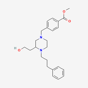 molecular formula C24H32N2O3 B4746356 methyl 4-{[3-(2-hydroxyethyl)-4-(3-phenylpropyl)-1-piperazinyl]methyl}benzoate 