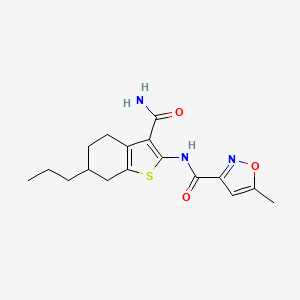 molecular formula C17H21N3O3S B4746364 N-[3-(aminocarbonyl)-6-propyl-4,5,6,7-tetrahydro-1-benzothien-2-yl]-5-methyl-3-isoxazolecarboxamide 