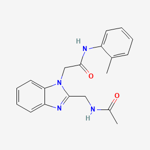 molecular formula C19H20N4O2 B4746376 2-{2-[(acetylamino)methyl]-1H-benzimidazol-1-yl}-N-(2-methylphenyl)acetamide 