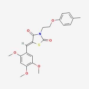 molecular formula C22H23NO6S B4746378 3-[2-(4-methylphenoxy)ethyl]-5-(2,4,5-trimethoxybenzylidene)-1,3-thiazolidine-2,4-dione 