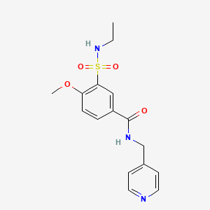 molecular formula C16H19N3O4S B4746398 3-[(ethylamino)sulfonyl]-4-methoxy-N-(4-pyridinylmethyl)benzamide 