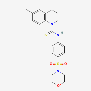 molecular formula C21H25N3O3S2 B4746402 6-methyl-N-[4-(4-morpholinylsulfonyl)phenyl]-3,4-dihydro-1(2H)-quinolinecarbothioamide 