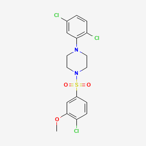 molecular formula C17H17Cl3N2O3S B4746409 1-[(4-chloro-3-methoxyphenyl)sulfonyl]-4-(2,5-dichlorophenyl)piperazine 