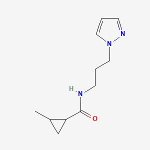 molecular formula C11H17N3O B4746420 2-methyl-N-[3-(1H-pyrazol-1-yl)propyl]cyclopropanecarboxamide 