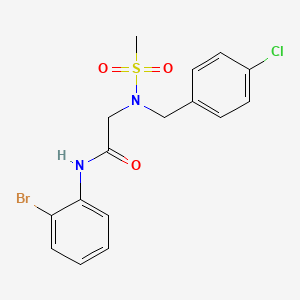 molecular formula C16H16BrClN2O3S B4746425 N~1~-(2-bromophenyl)-N~2~-(4-chlorobenzyl)-N~2~-(methylsulfonyl)glycinamide 