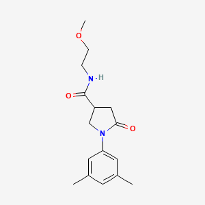 molecular formula C16H22N2O3 B4746440 1-(3,5-dimethylphenyl)-N-(2-methoxyethyl)-5-oxo-3-pyrrolidinecarboxamide 