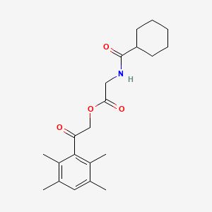 2-oxo-2-(2,3,5,6-tetramethylphenyl)ethyl N-(cyclohexylcarbonyl)glycinate