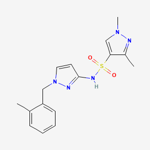 molecular formula C16H19N5O2S B4746473 1,3-dimethyl-N-[1-(2-methylbenzyl)-1H-pyrazol-3-yl]-1H-pyrazole-4-sulfonamide 