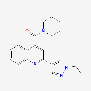 molecular formula C21H24N4O B4746481 2-(1-ethyl-1H-pyrazol-4-yl)-4-[(2-methyl-1-piperidinyl)carbonyl]quinoline 