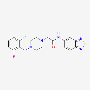 molecular formula C19H19ClFN5OS B4746484 N-2,1,3-benzothiadiazol-5-yl-2-[4-(2-chloro-6-fluorobenzyl)-1-piperazinyl]acetamide 