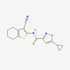 molecular formula C16H15N3O2S B4746503 N-(3-cyano-4,5,6,7-tetrahydro-1-benzothien-2-yl)-5-cyclopropyl-3-isoxazolecarboxamide 