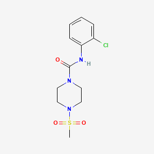 molecular formula C12H16ClN3O3S B4746531 N-(2-chlorophenyl)-4-(methylsulfonyl)-1-piperazinecarboxamide 